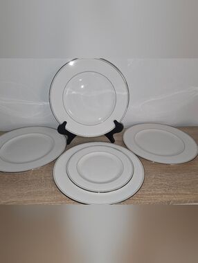 Lenox Federal Platinum Plates Set 5 White Porcelain USA
